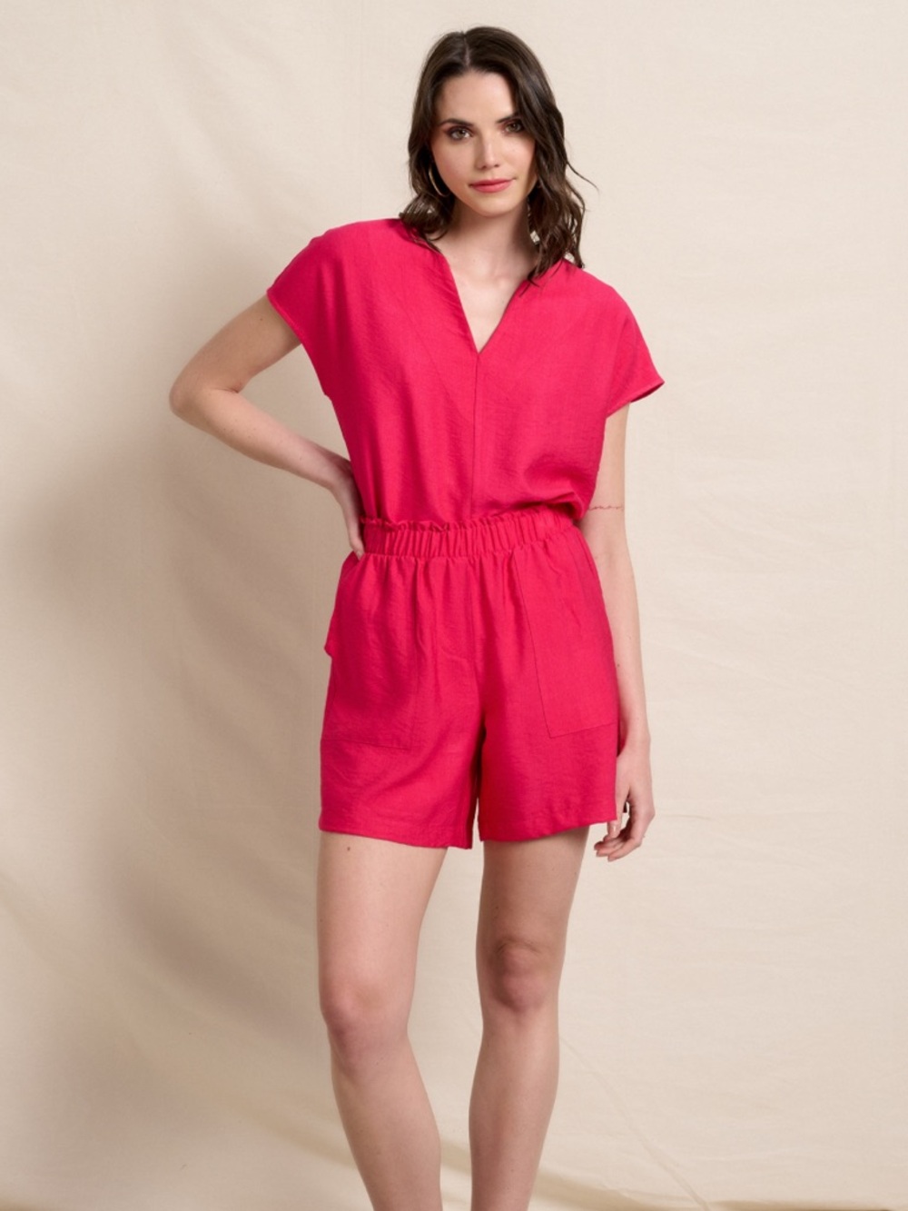 Universal Thread Fuchsia bold statement summer beach romper